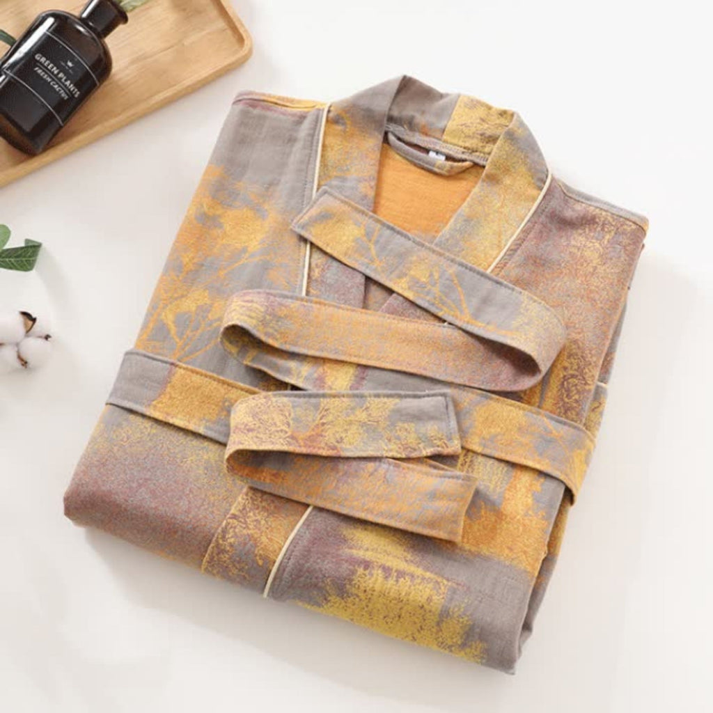 Puha, kimono stílusú pamut fürdőköntös
