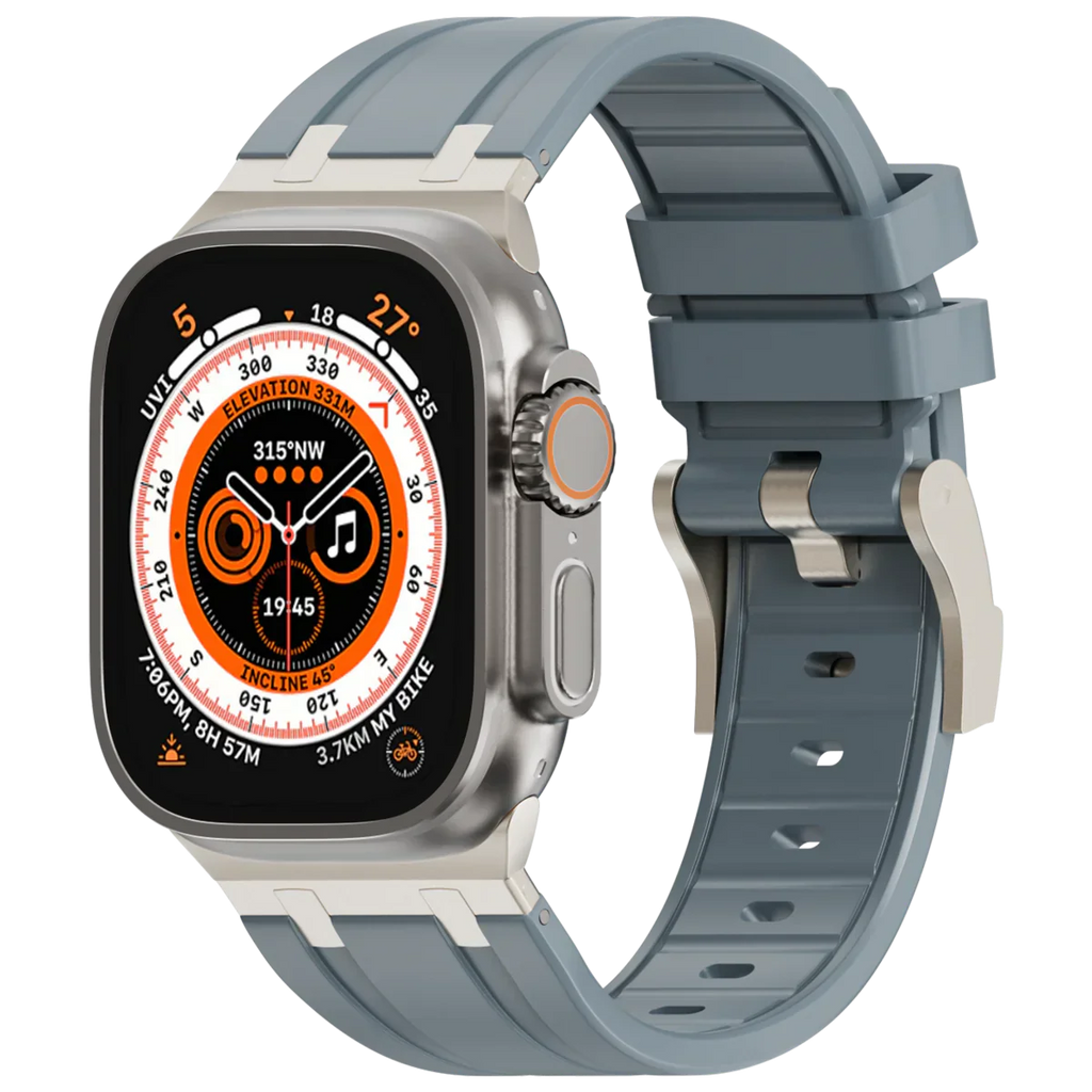 Luxe AP metalen kop siliconen band voor Apple Watch