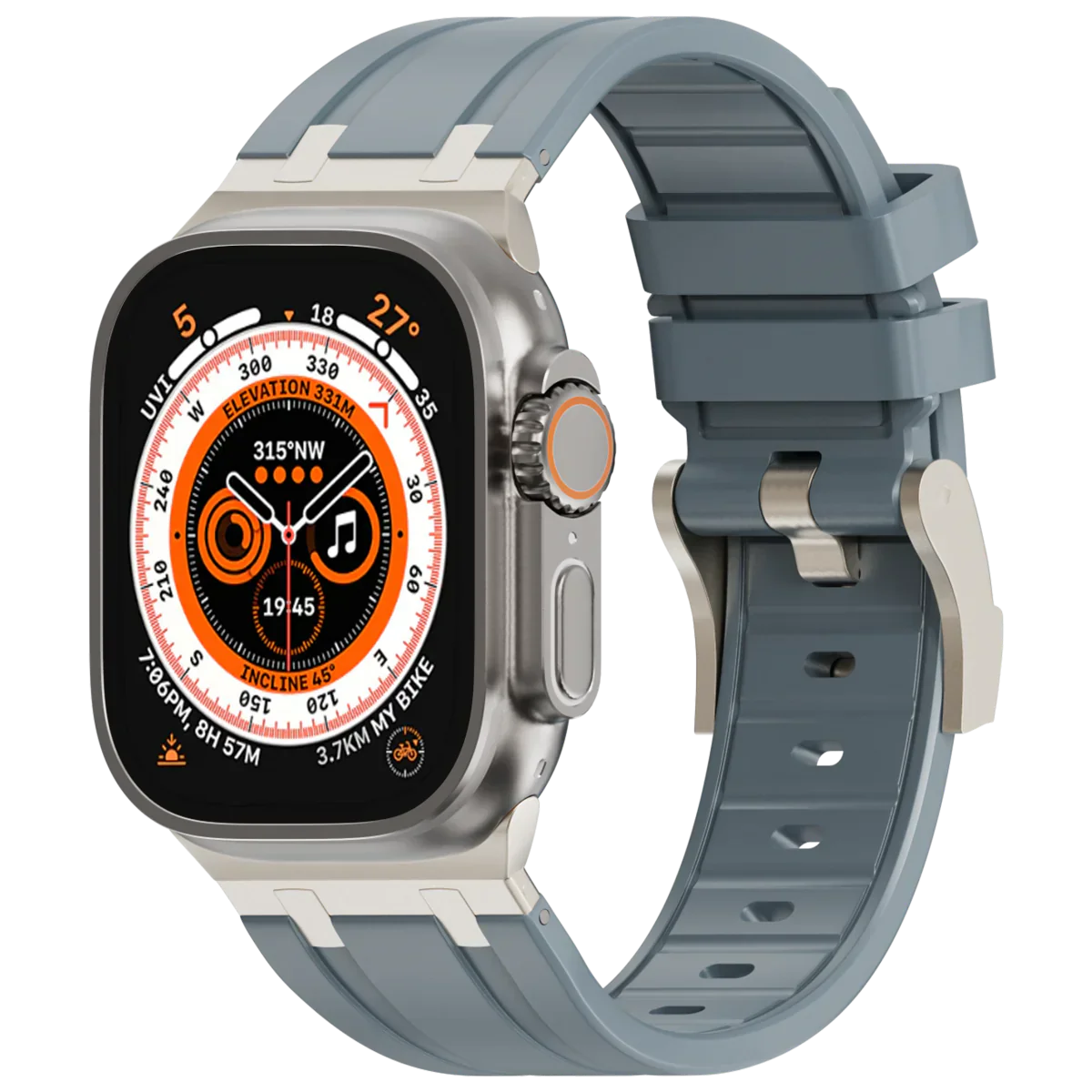 Luxe AP metalen kop siliconen band voor Apple Watch