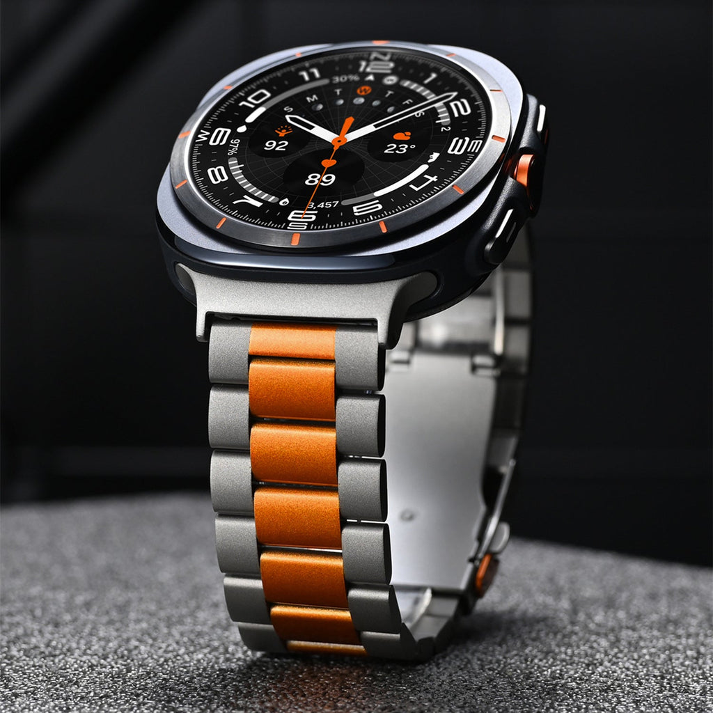 Anel de Titânio Estilo Empresarial para Samsung Watch Ultra