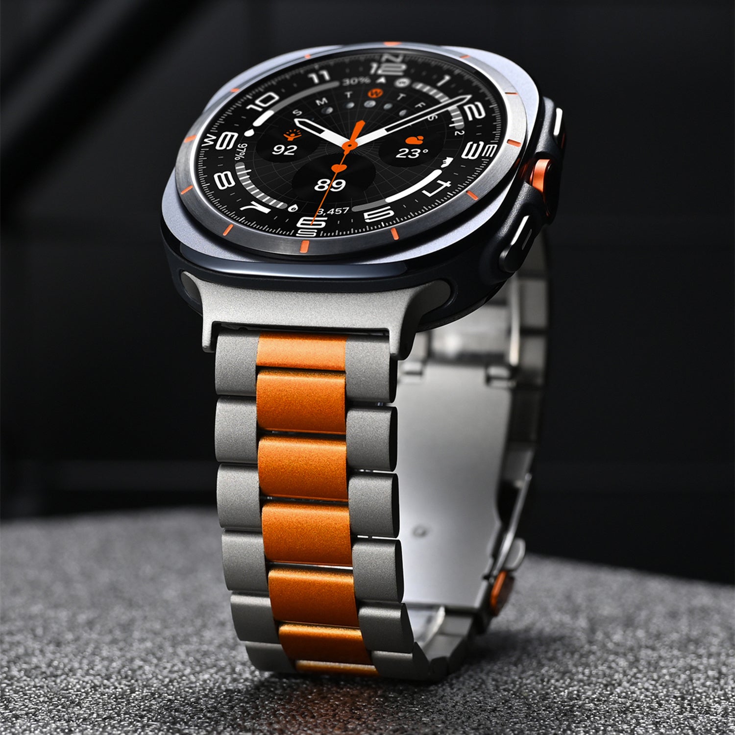 Anel de Titânio Estilo Empresarial para Samsung Watch Ultra