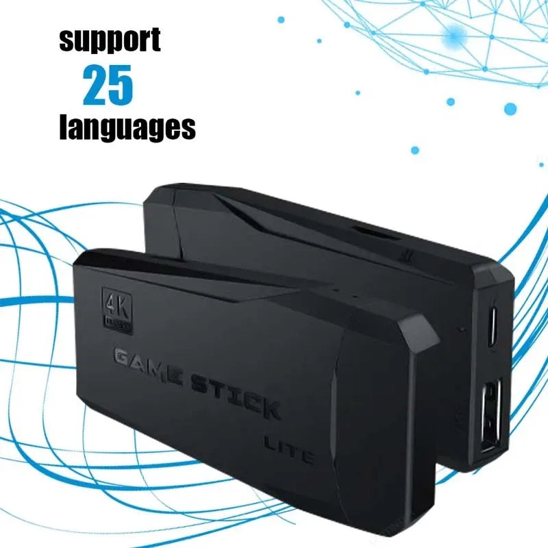 HDMI 4K-spillkonsoll for TV | 64GB med over 20,000 retrospill og 2 trådløse spillkontrollere