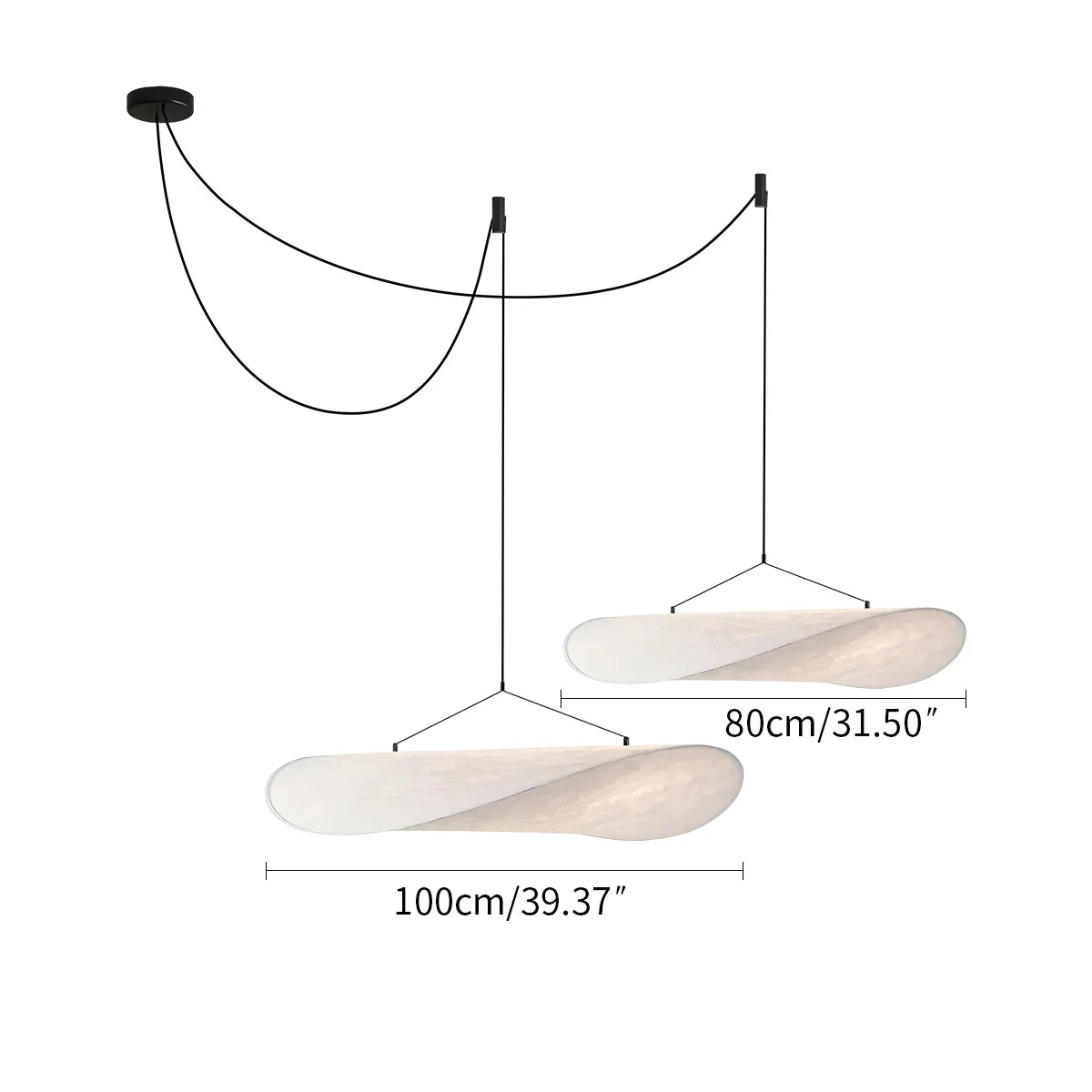 Lampu Gantung Sutera Bentuk Awan Seni Zen untuk Ruang Tamu - Orntli