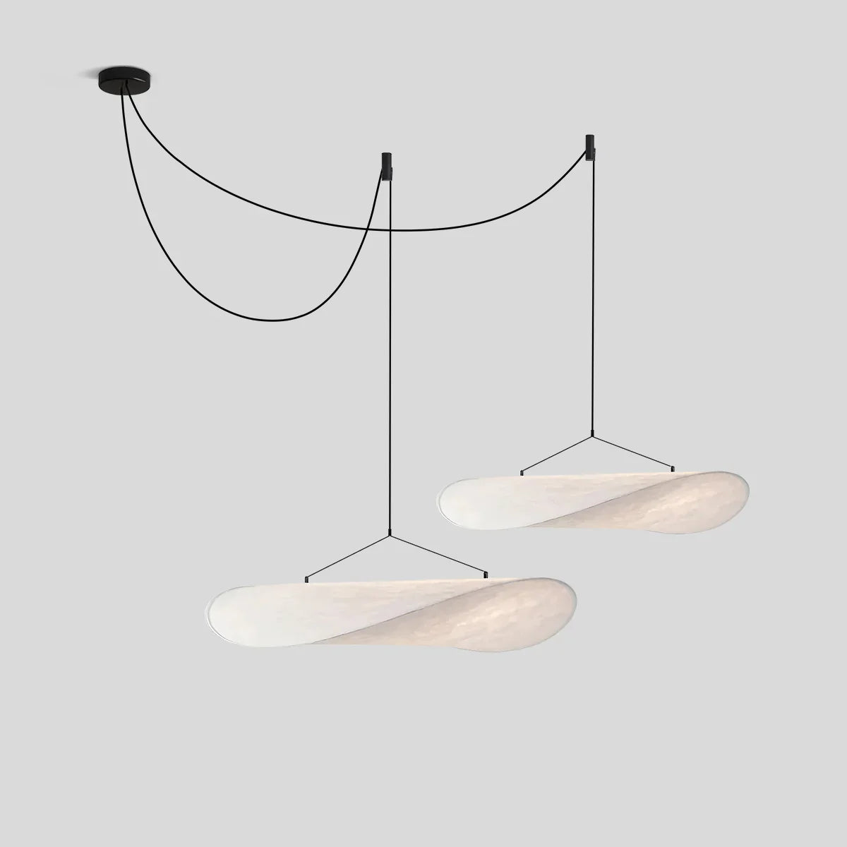 Lampu Gantung Sutera Bentuk Awan Seni Zen untuk Ruang Tamu - Orntli