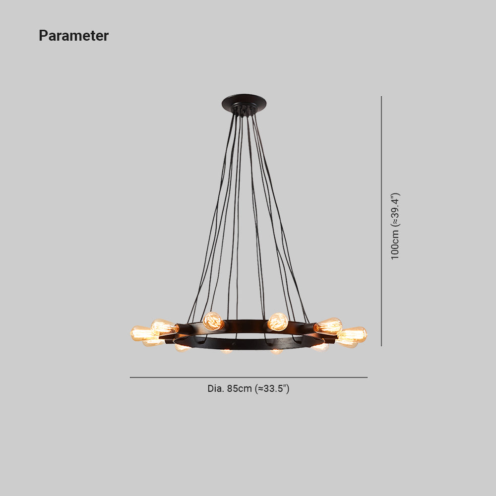 Candelabru vintage Silva cu LED — cadru metalic maro