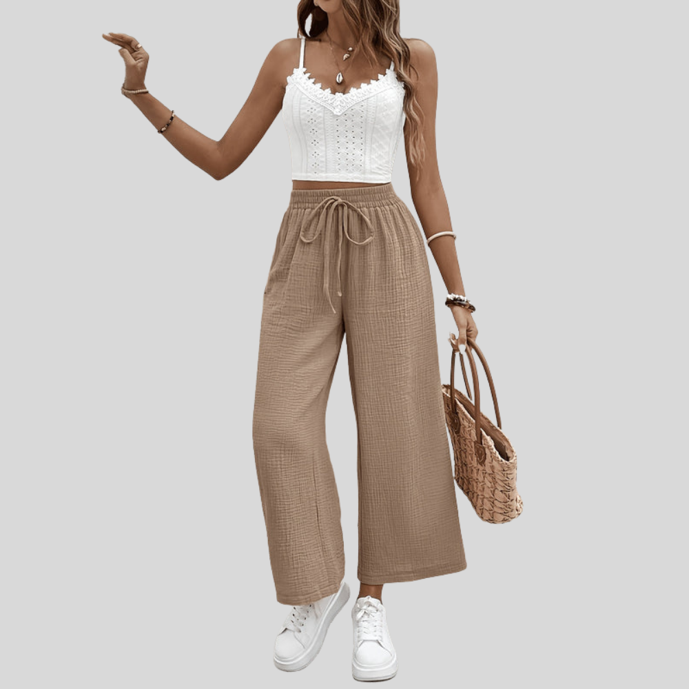 Elastic Cropped Summer Pants