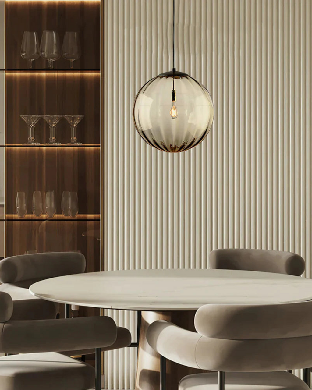 ثريا سقف زجاجية لون كهرماني من لومينارا | أورنتلي