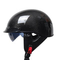 Topi keledar separuh muka retro NovaWeave CarbonLine diluluskan DOT dan ECE
