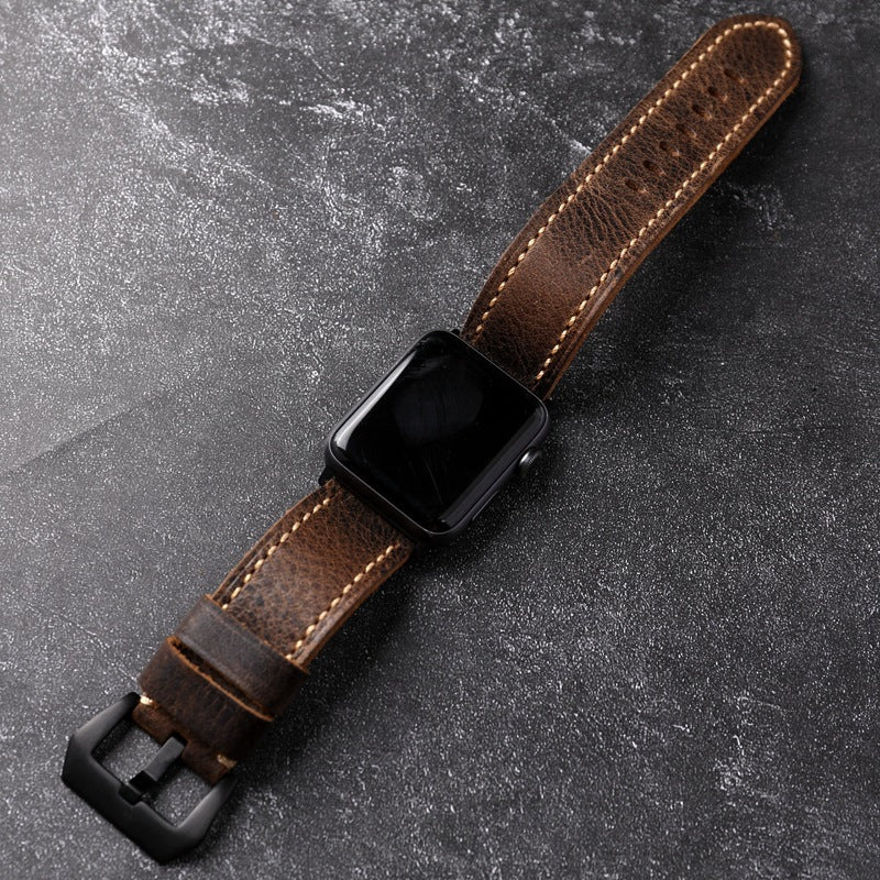 Håndlaget reim i førsteklasses kuhud for Apple Watch