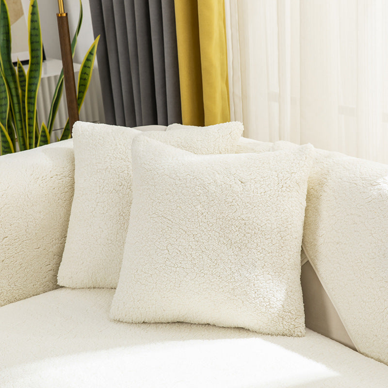 Penutup Sofa/Katil Lembut Bulu Anak Domba Musim Sejuk Anti Licin