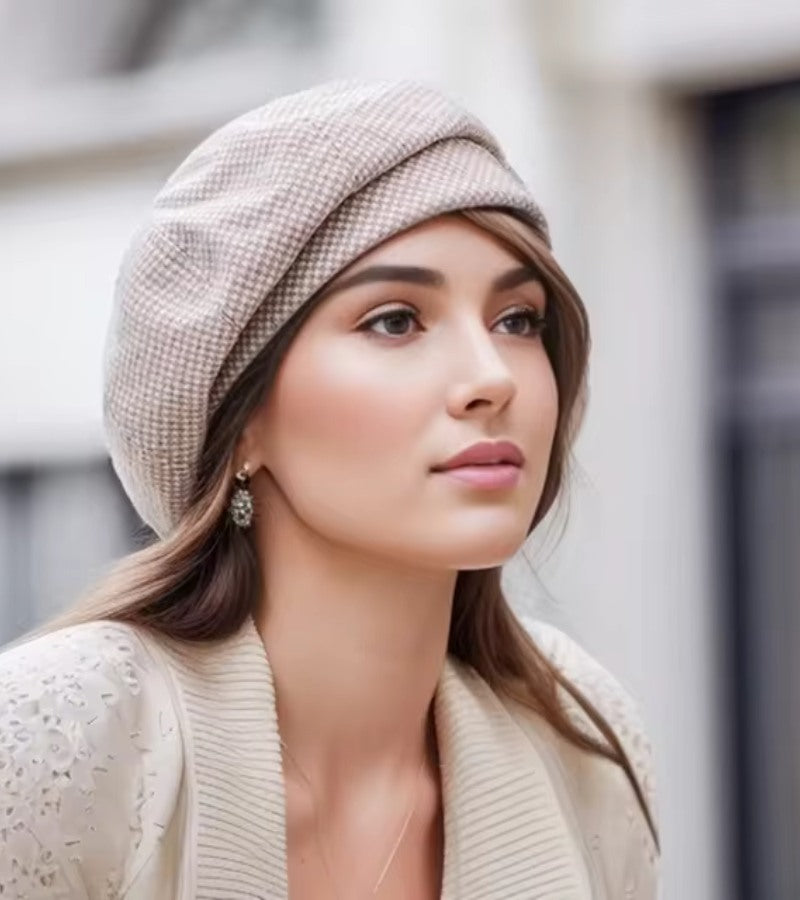 LumiCap Parisian Chic Kvinders Elegante Kasket, Åndbart Blødt Stof, One Size