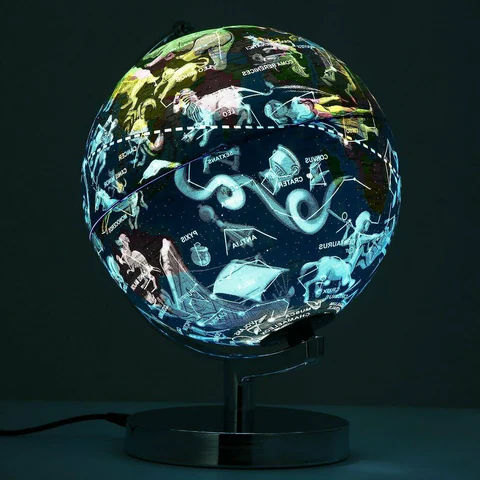 NovaSphere világgömb LED csillagkép térképpel és lebegő éjszakai lámpával