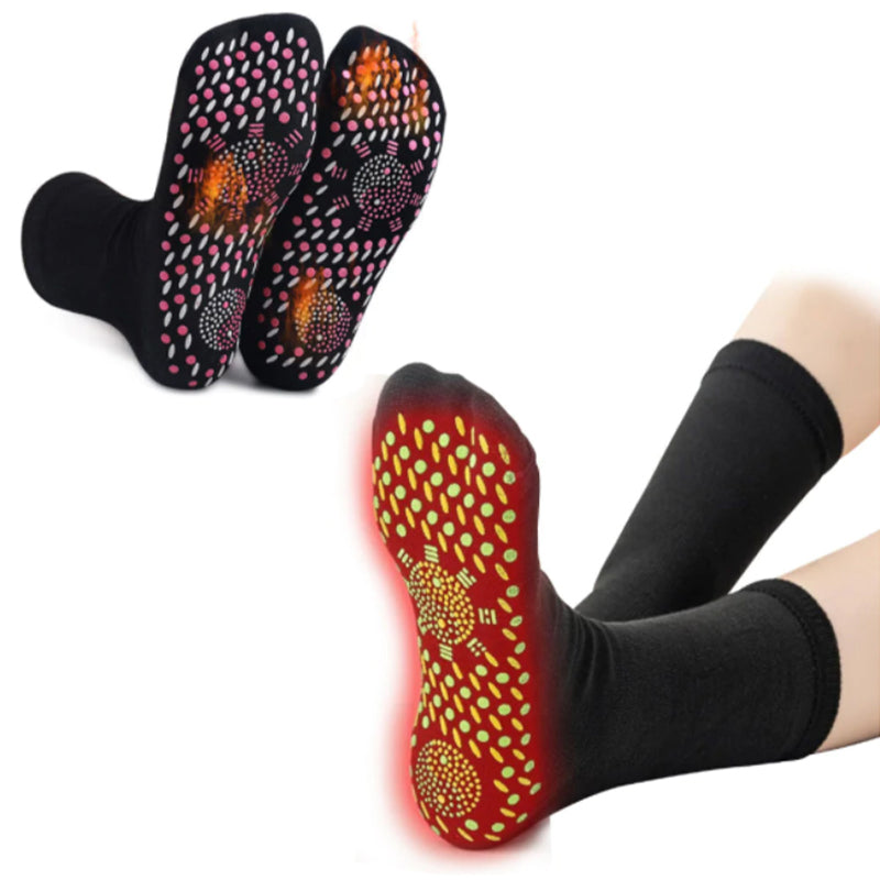 Calcetines deportivos auto-calentables con acupresión de turmalina AuroraFlex
