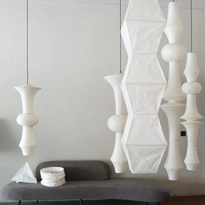 Nova Skulpturale Hängelampen mit japanischer minimalistischer Geometrie