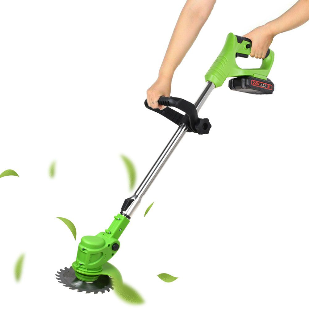 ماكينة إزالة الأعشاب الكهربائية اللاسلكية LawnMaster وقص العشب، تعمل بالبطارية