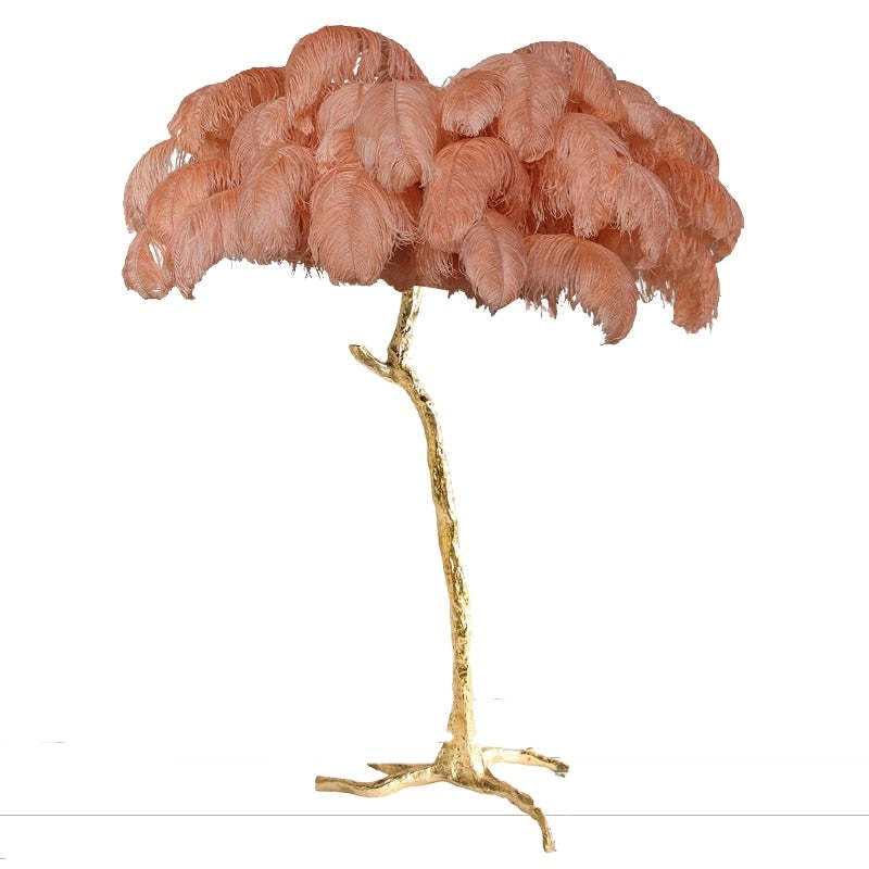 O'Moore Luxury Ostrich Feather Floor and Table Lamp - Nordic Warm Light