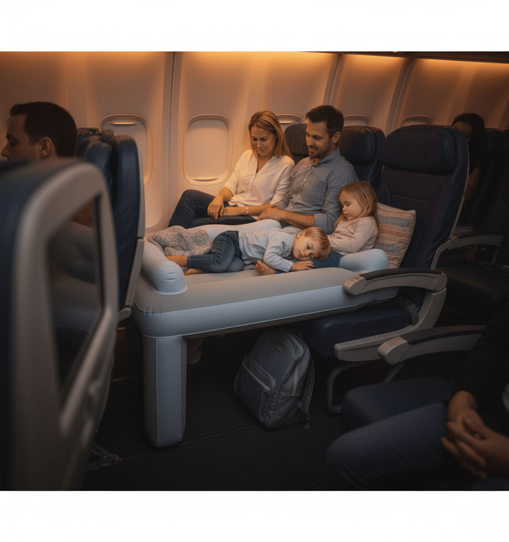Cama inflable para asiento de avión CloudNap para niños pequeños, comodidad de viaje que ahorra espacio
