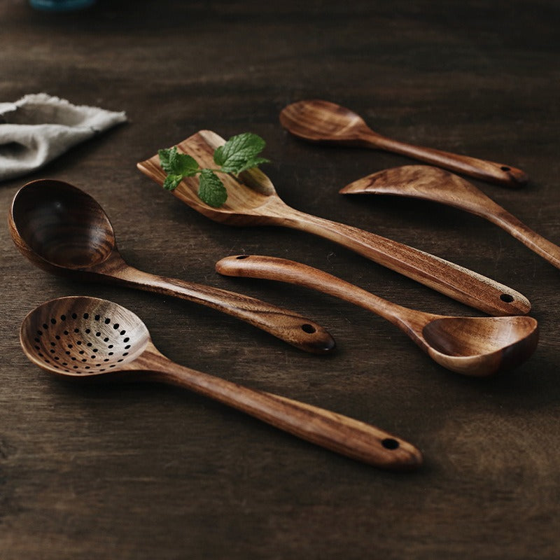 Koleksi Masakan Kayu Jati Tulen (Set 7 Bahagian)