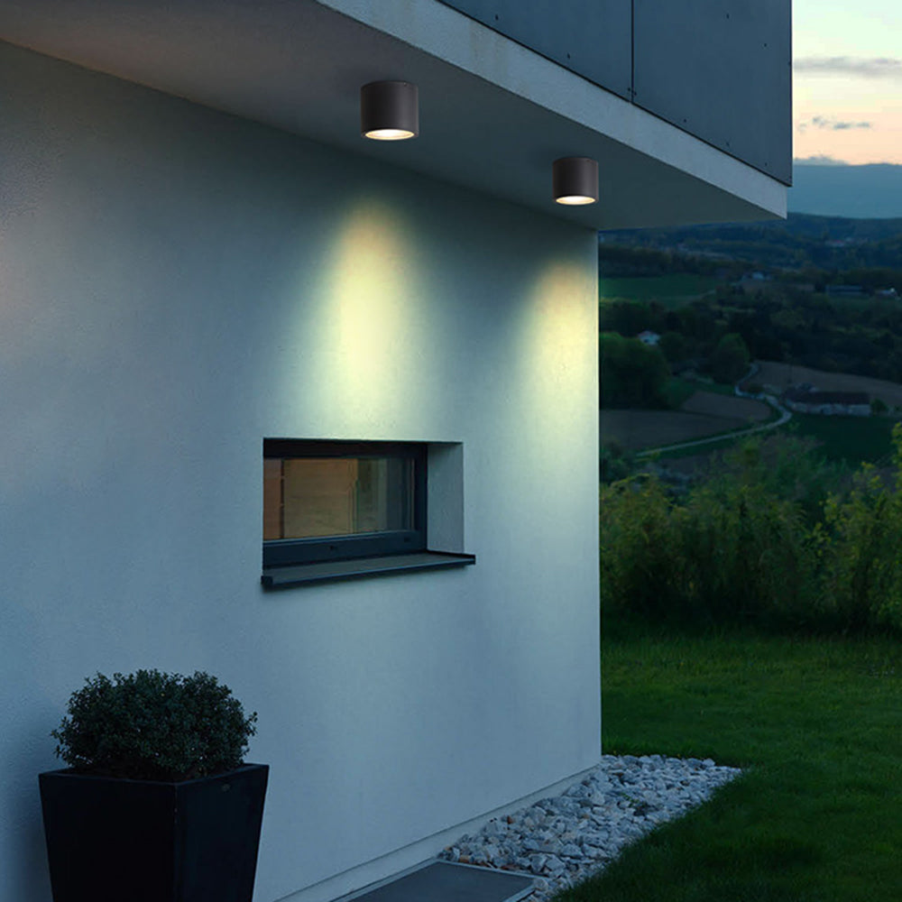Ray moderne sort indbygget loftsspot — cylindrisk planmonteret lampe