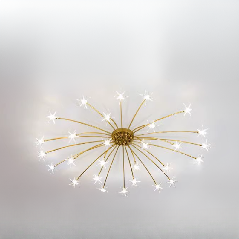 Arisha art déco-taklampa med stjärnmönster — täckning på 10-15㎡, varm belysning
