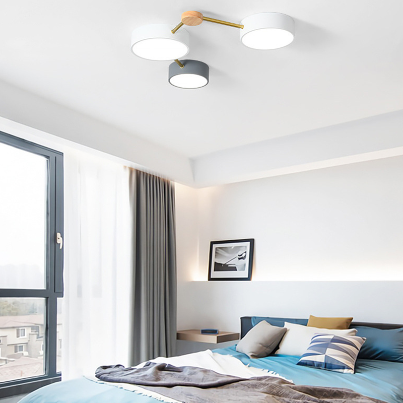 Arisha Modern LED Ceiling Light — Log Style White Grey