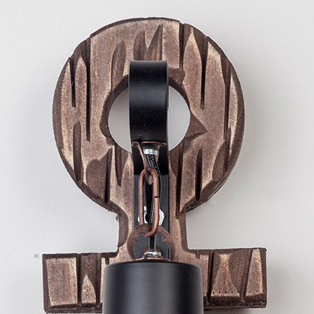 Epoch Anker-Laternen-Wandleuchte - Vintage-/Antikdesign, Holzoptik