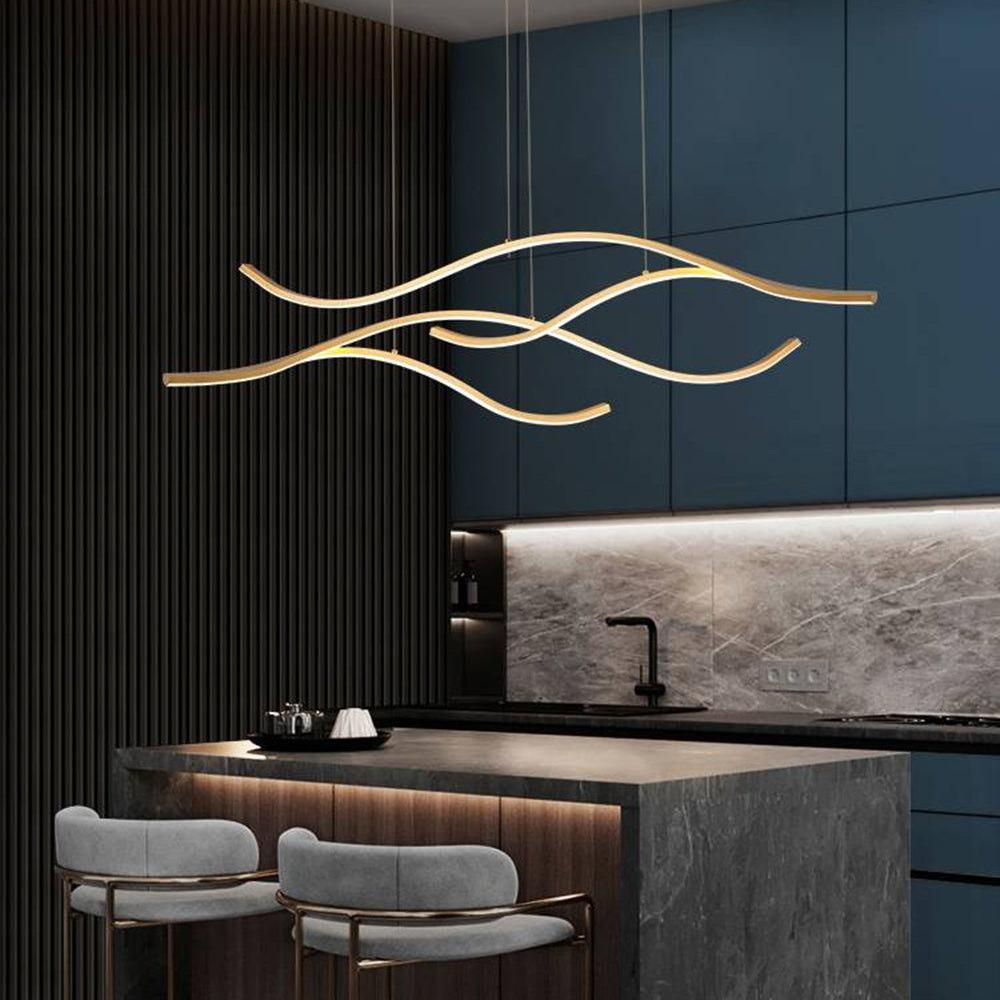 Arisha Modern Wave Pendant Light — 2 Colour, Dimmable, Bulb Included