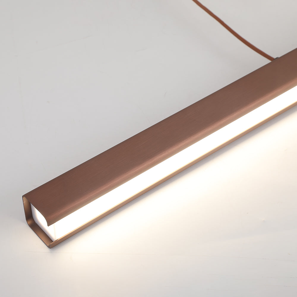 Suspension LED linéaire moderne modèle Thala — Structure en métal, noir/marron