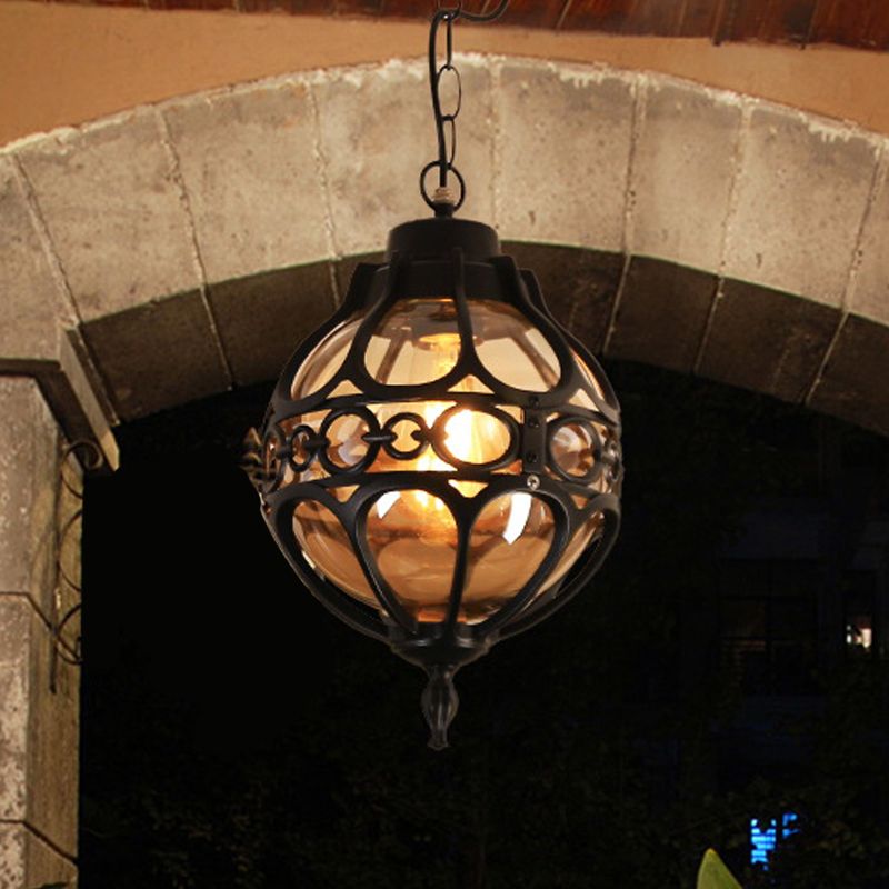 Silva Loft Sphere Vintage Farmhouse Rustic Pendant Light Black/Bronze Dining Room - Neutralighting