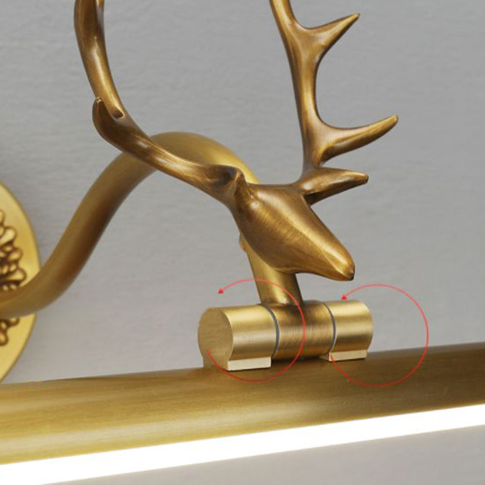 Arisha Modern Staghorn Vanity Mirror Sconces — Black/Brass