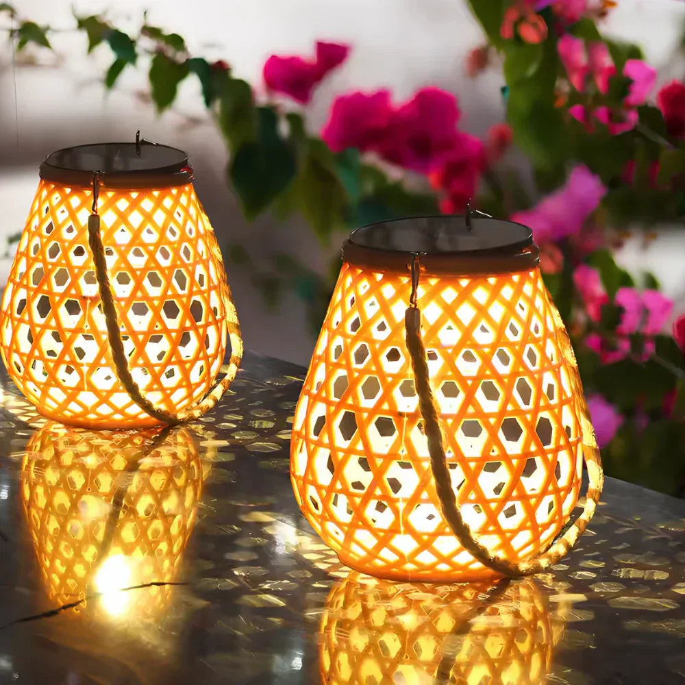 Lanterne tissée solaire Luna – Éclairage élégant intérieur et extérieur