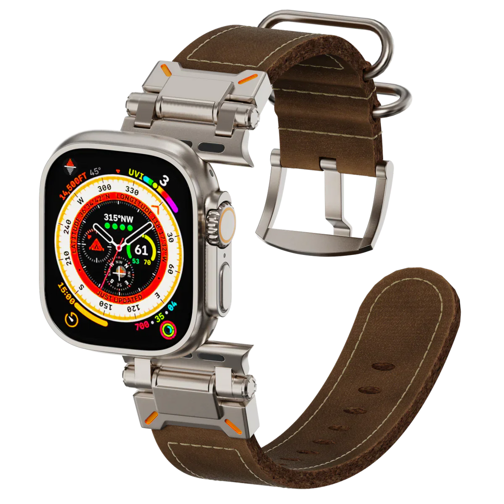 Taktinen nahkaranneke Apple Watchille