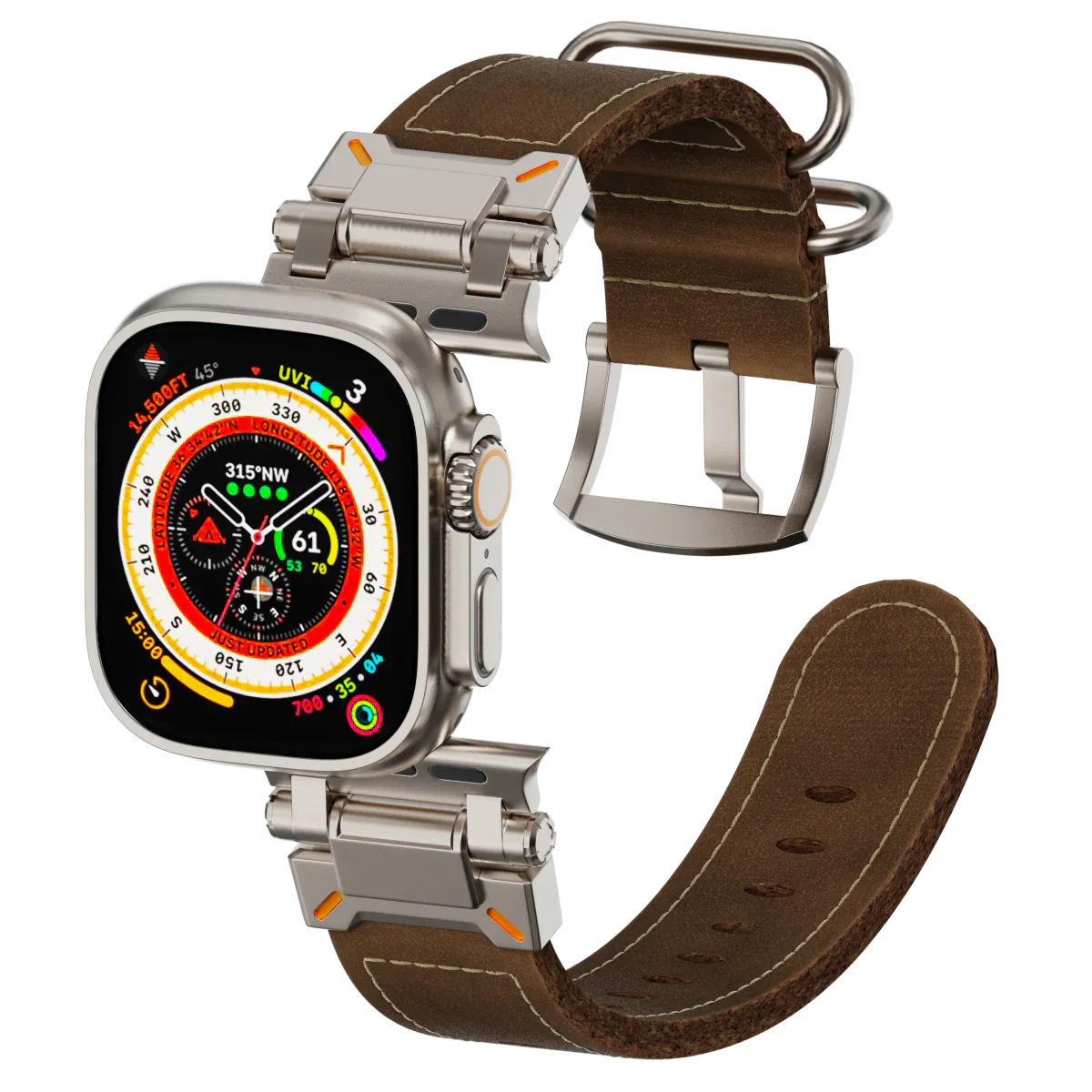 Taktinen nahkaranneke Apple Watchille