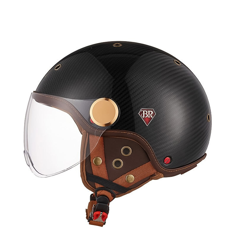Topi keledar motosikal binaan gentian arang edisi