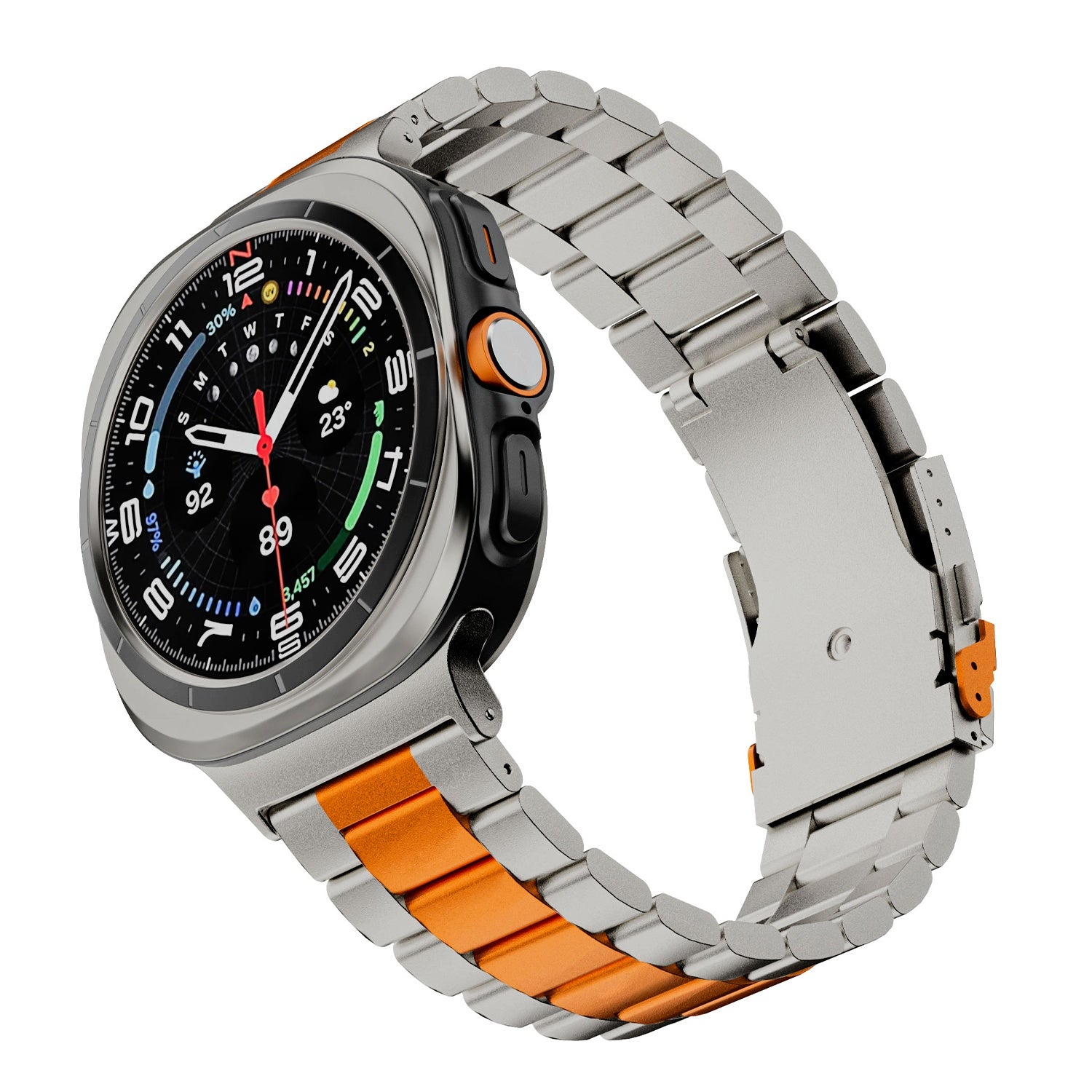 Anel de Titânio Estilo Empresarial para Samsung Watch Ultra