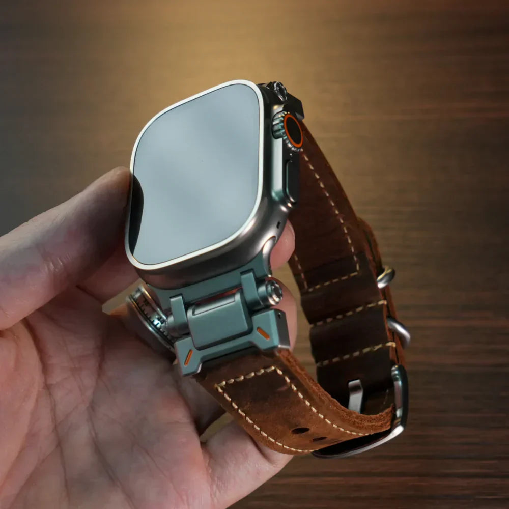 Taktinen nahkaranneke Apple Watchille