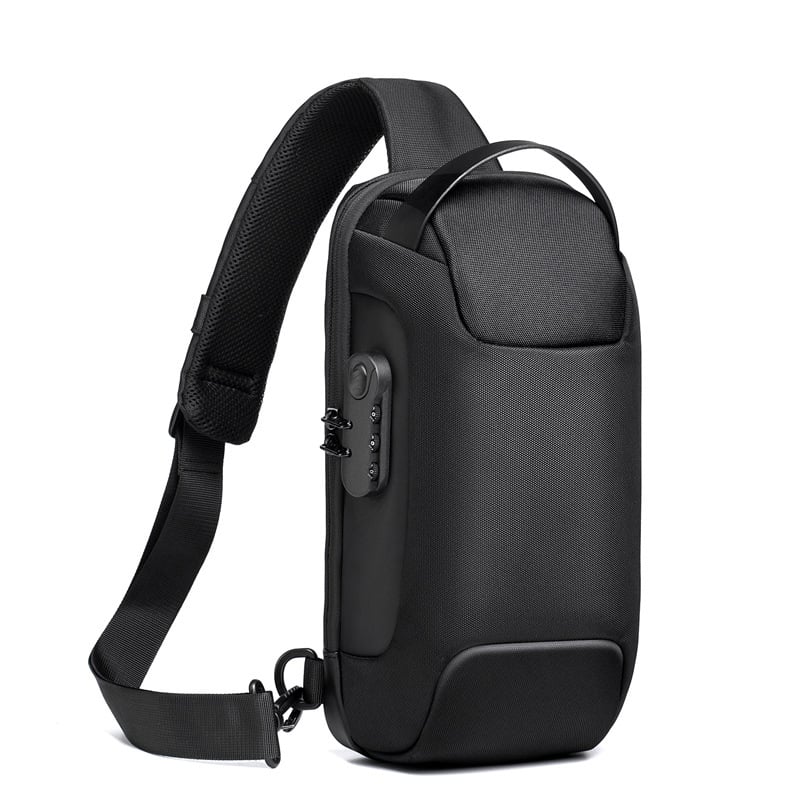 Wasserdichte Umhängetasche – Diebstahlsicherer versteckter Reißverschluss – USB 3.0 Ladeanschluss – Oxford – Unisex