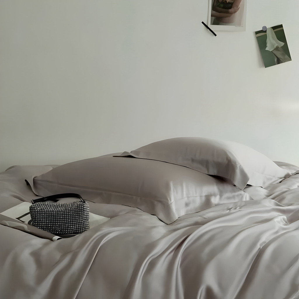 סט סדינים שטוחים ויסטרלי לייאוצ'ל אקליפטוס לשינה משי