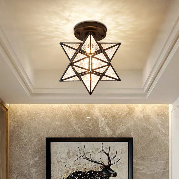 Plafonnier en forme d’étoile - Lampe design à lumière géométrique