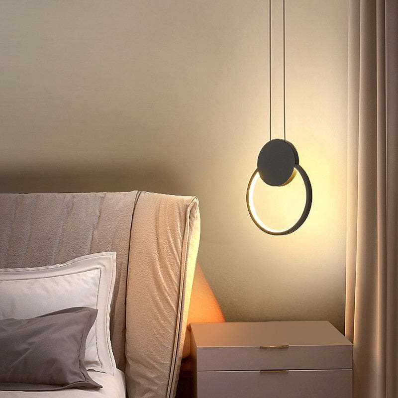 Doria Modern LED Pendant Light Black/White Metal Living Room - Lamp Outdoor