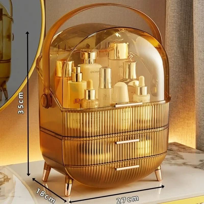 AuraLux Makeup Organizer Box Dustproof and Waterproof with Elegant Design for Women