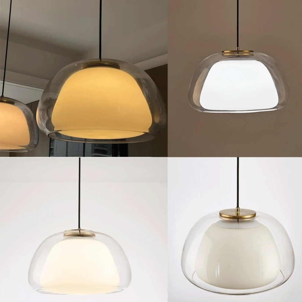 Aurora Milk Glass Pendant Light Modern Hanging Lamp