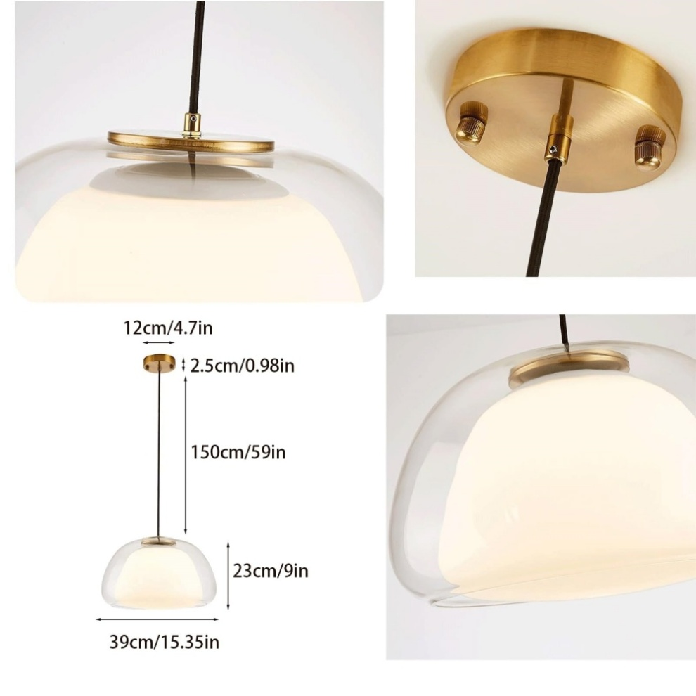 Aurora Milk Glass Pendant Light Modern Hanging Lamp
