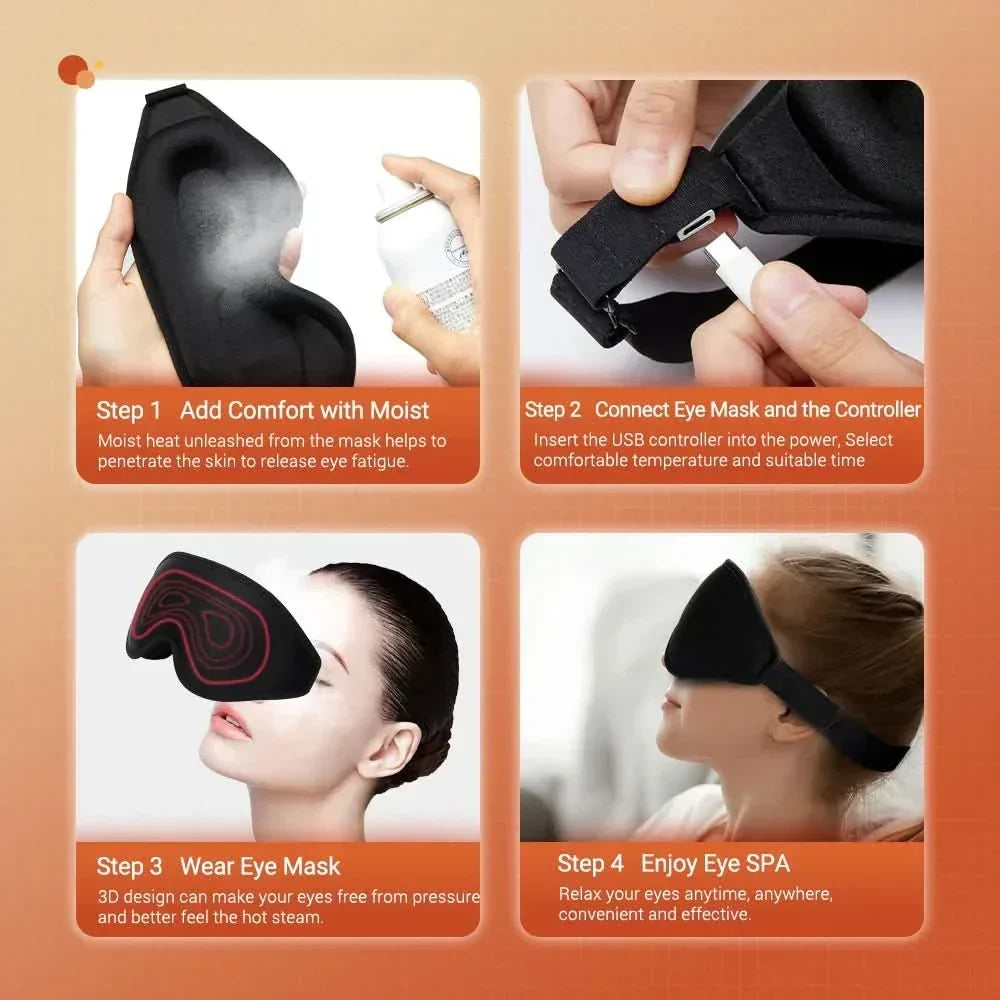 LumaRest 3D-Augenmaske mit Wärmefunktion und einstellbarer Temperatur zur Entspannung