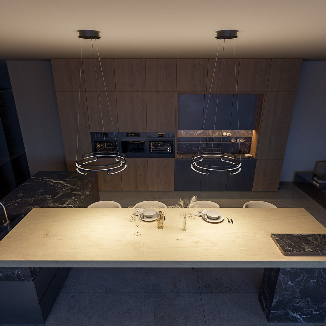 Solaro Metal Pendant Light Industrial Style With 2700K LED