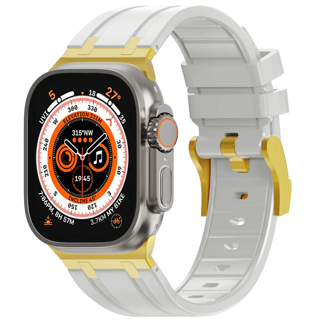 Luxe AP metalen kop siliconen band voor Apple Watch