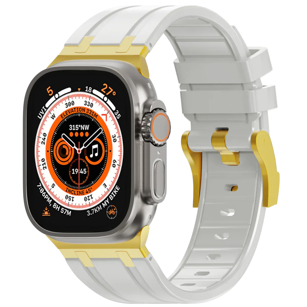 Luxe AP metalen kop siliconen band voor Apple Watch