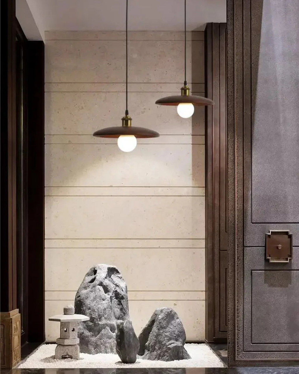 Norumi | Lustră suspendată cu abajur subțire din lemn în stil Japandi Zen | Orntli