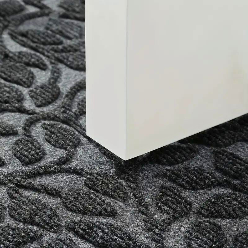 Grønn inngangsdørmatte tungt bruk sklisikker innendørs teppe