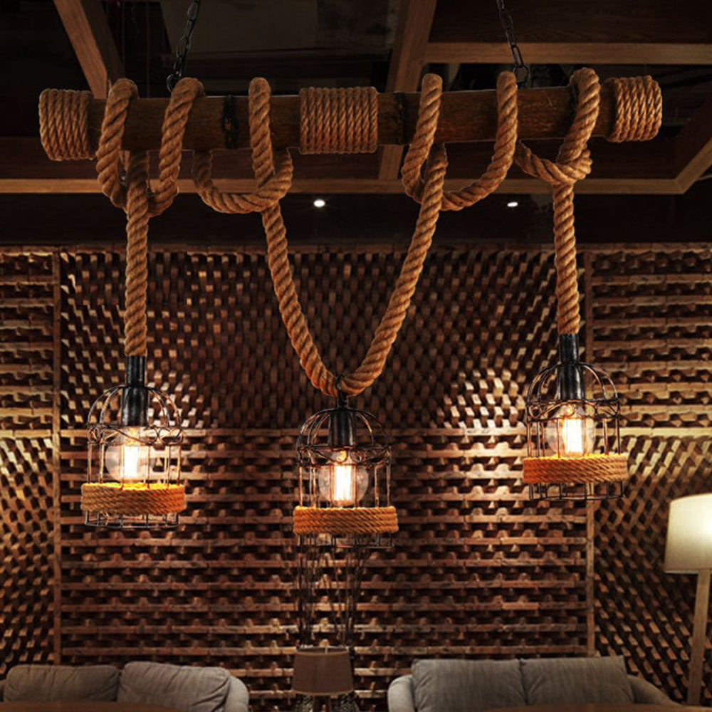 Marento | Retro viseća lampa od metala i drva | Orntli